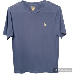 Polo Ralph Lauren Kids 14/16 Navy Crew Neck Short Sleeve Yellow Pony Logo